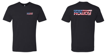 Runnin Rowdy American Flag Box Logo Tee