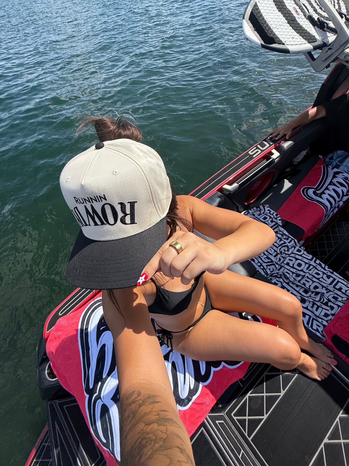 Runnin Rowdy Upside Down White Hat