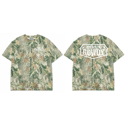 Runnin Rowdy Woodland Camo Heavyweight Tee