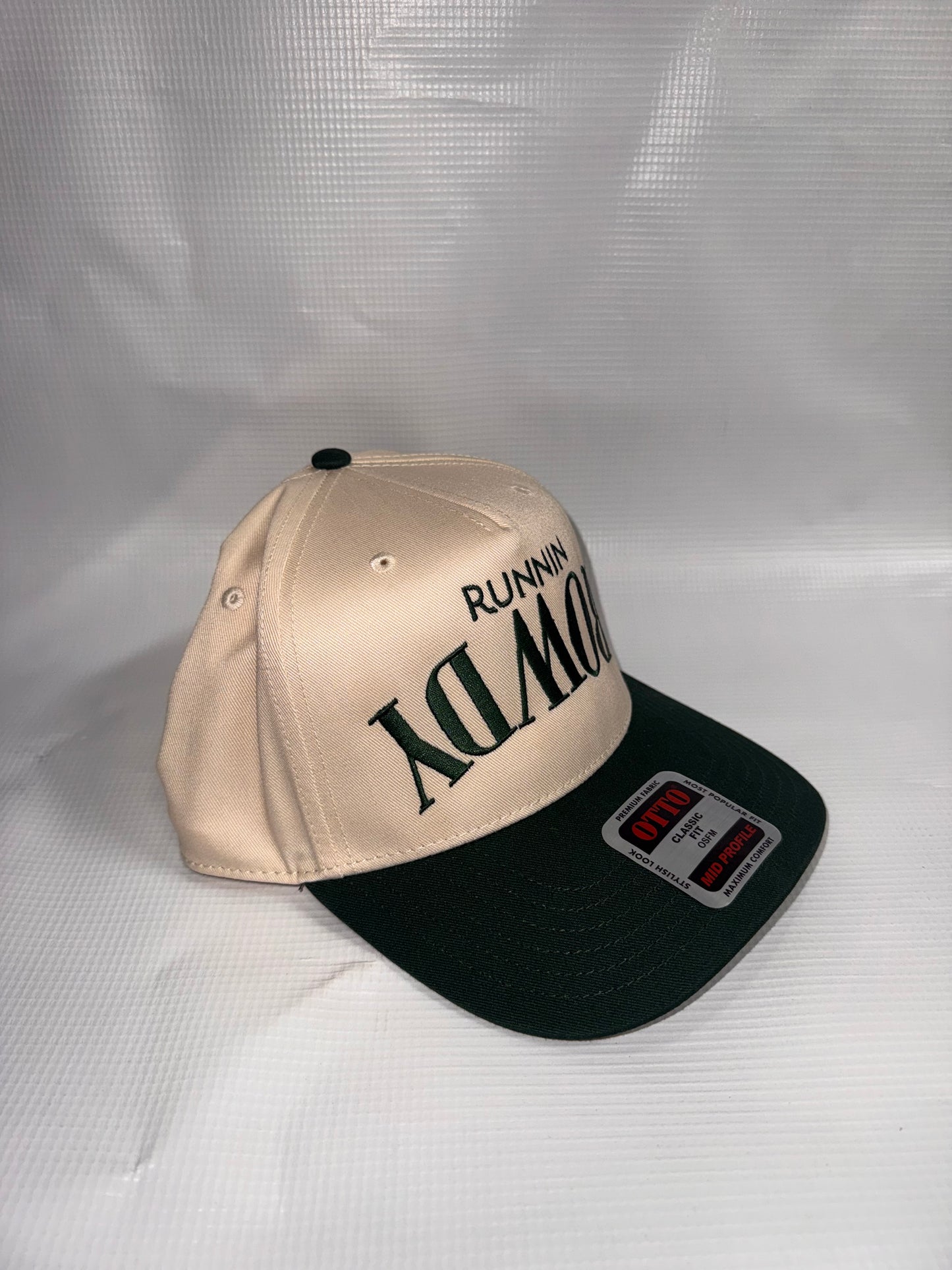Runnin Rowdy Upside Down Green Hat