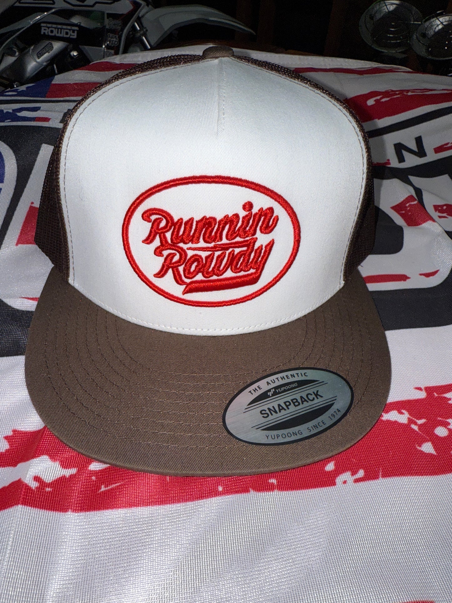 Runnin Rowdy Brown n Red SnapBack