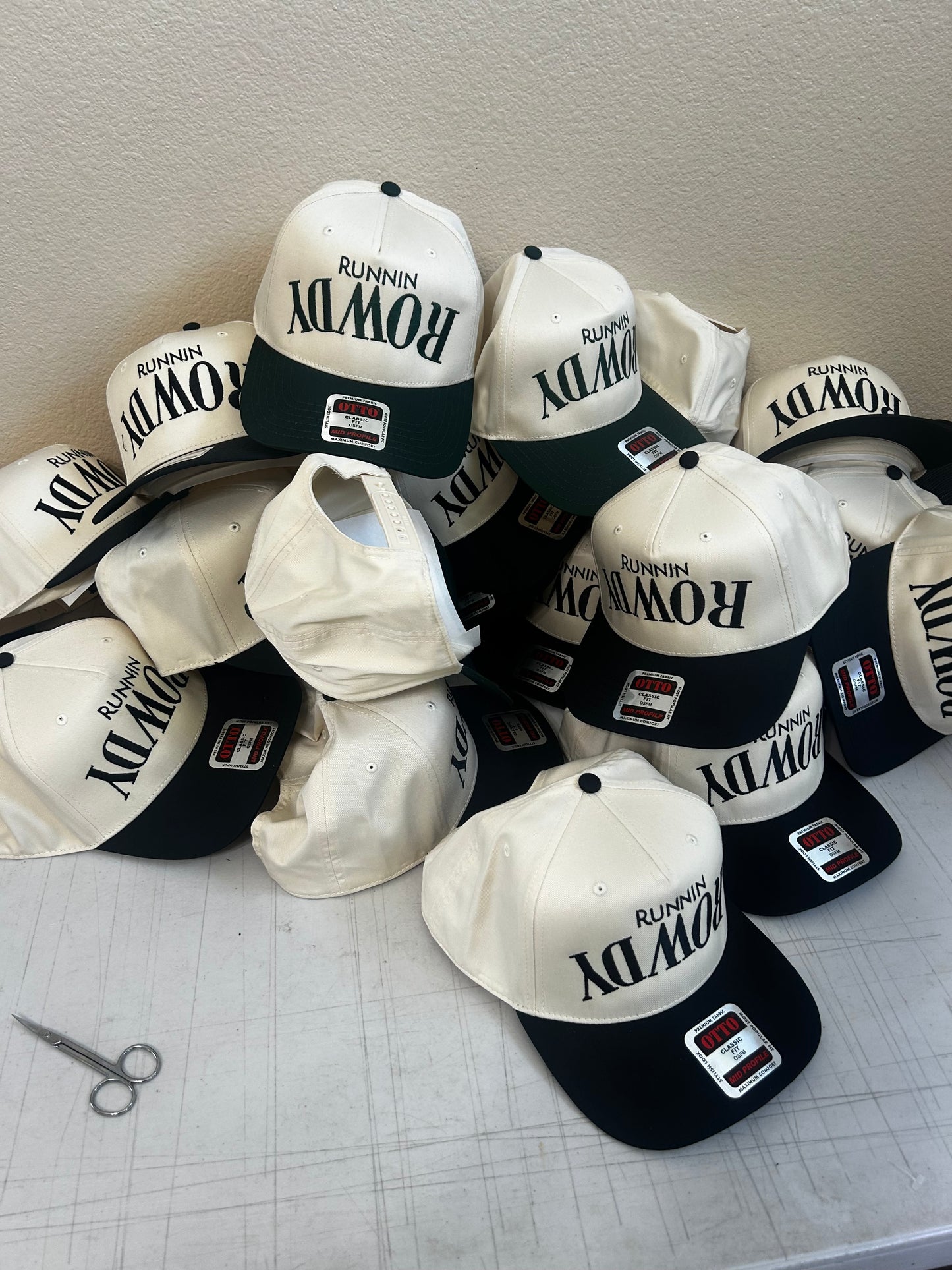 Runnin Rowdy Upside Down White Hat