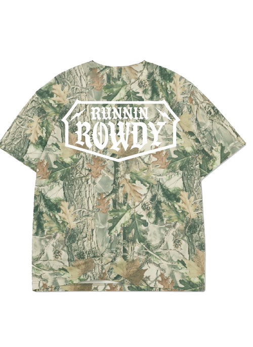 Runnin Rowdy Woodland Camo Heavyweight Tee