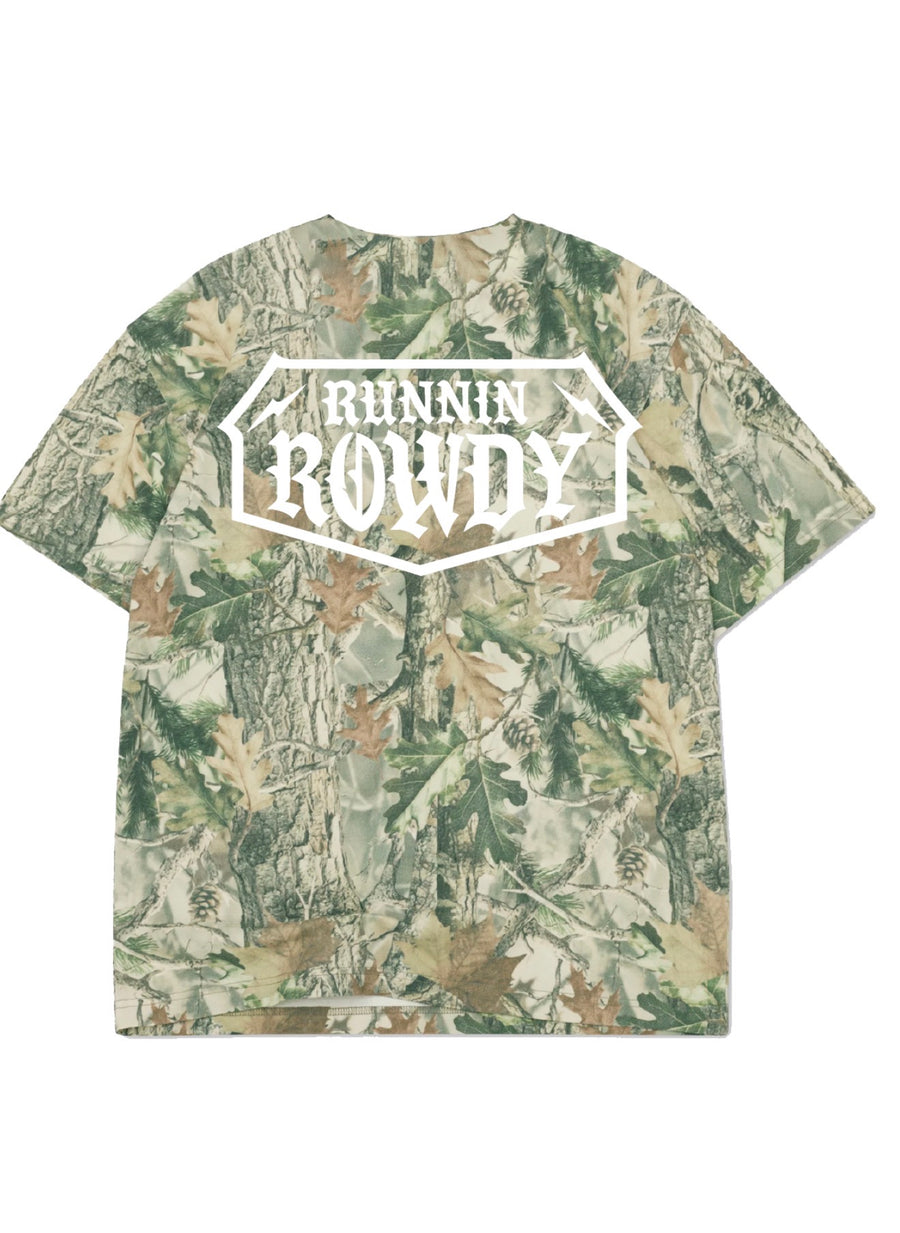 Runnin Rowdy Woodland Camo Heavyweight Tee