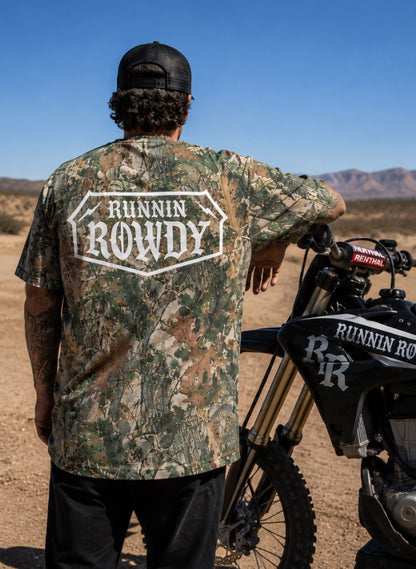 Runnin Rowdy Woodland Camo Heavyweight Tee