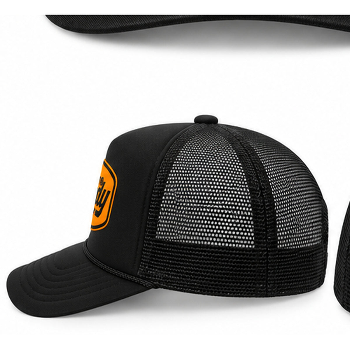 Runnin Rowdy Lifestyle Otto Trucker Hat – Black/Orange