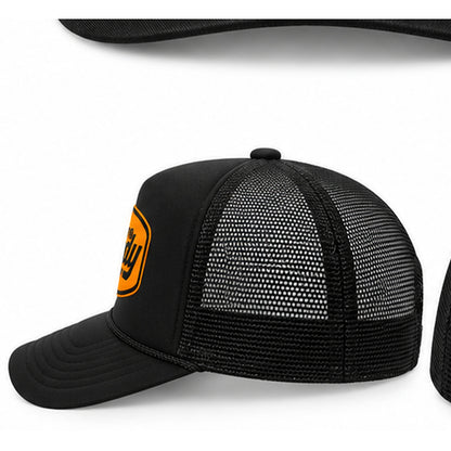 Runnin Rowdy Lifestyle Otto Trucker Hat – Black/Orange