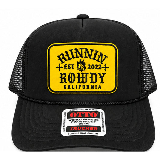 Runnin Rowdy OG Patch Otto Trucker Hat – Black/Yellow