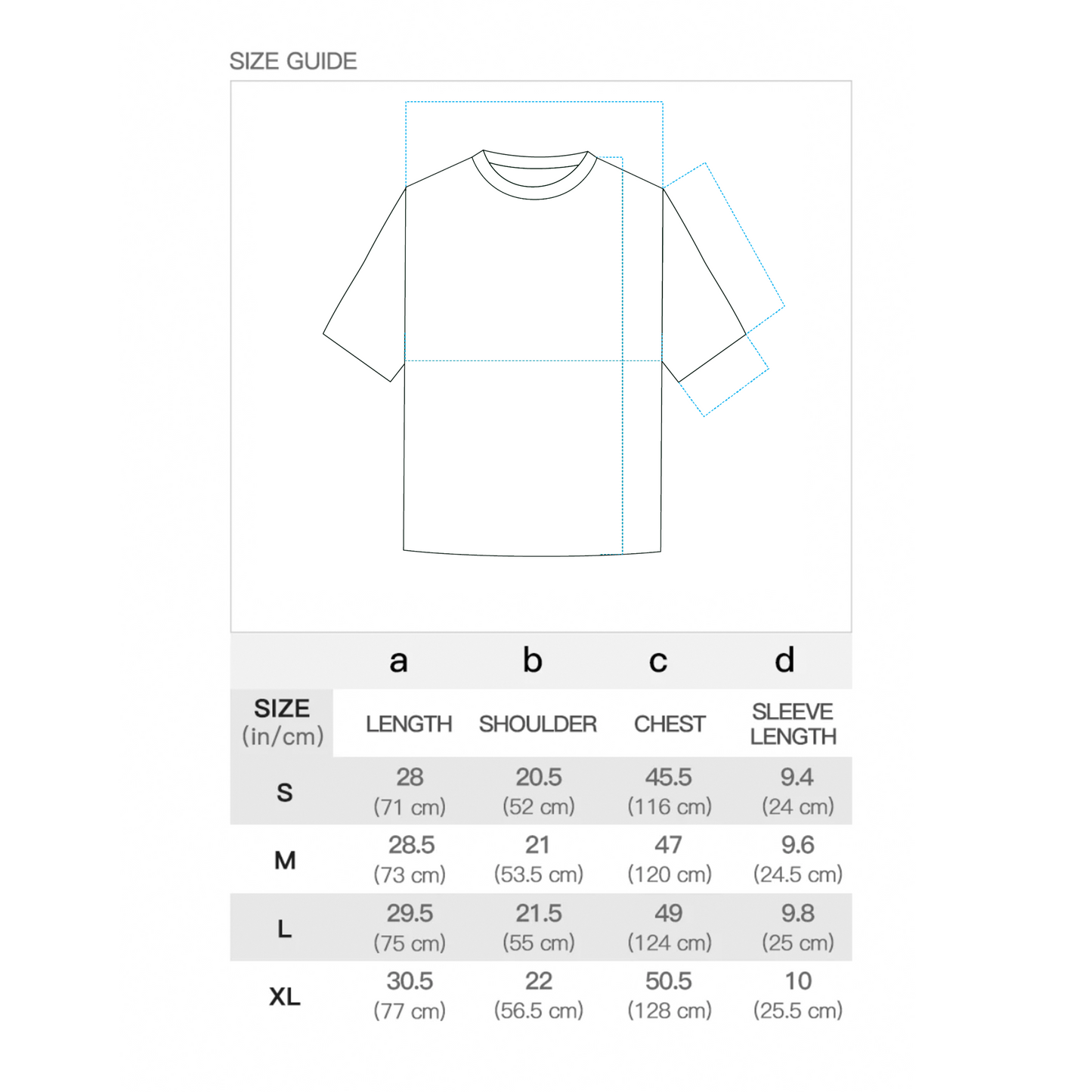 T-shirt chart